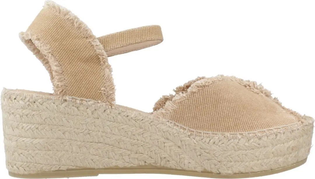 Dames espadrille met gerafelde afwerking