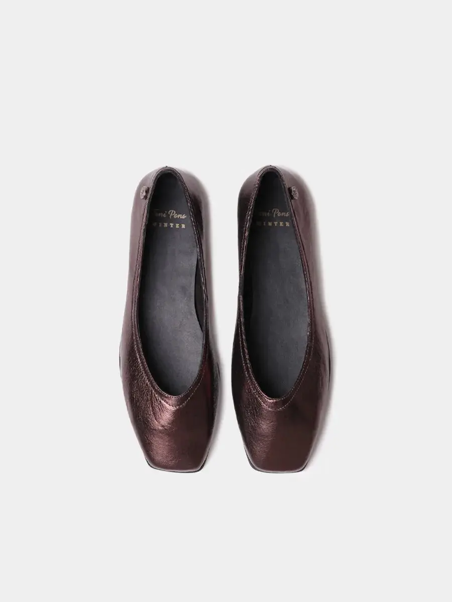 Damesballerina's van glanzend leer