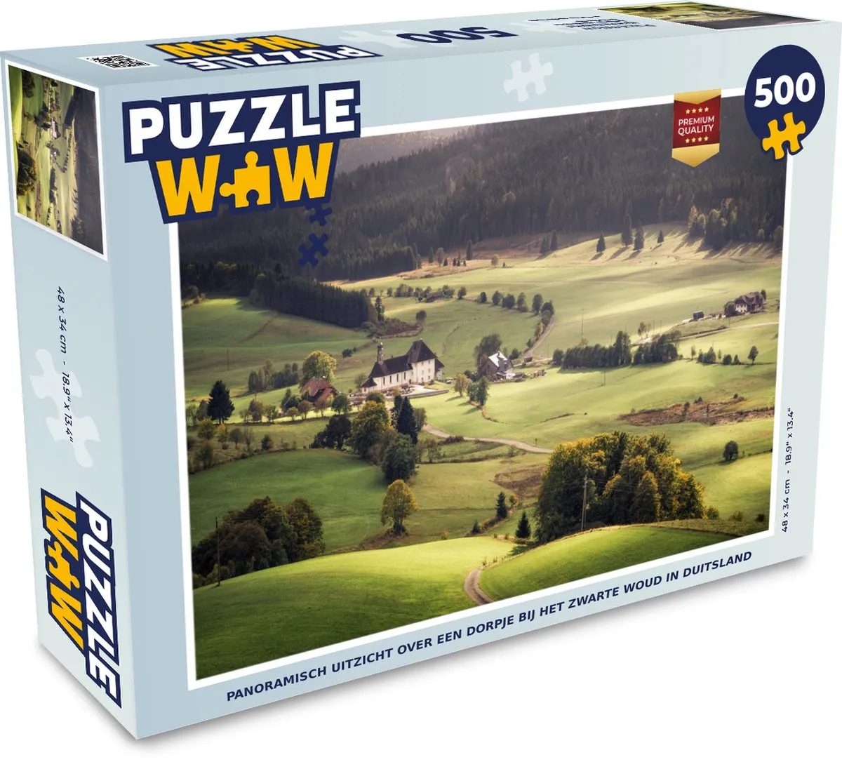 PuzzleWow Legpuzzel Panoramisch Dorpje Duitsland 500 Stuks - Multicolor