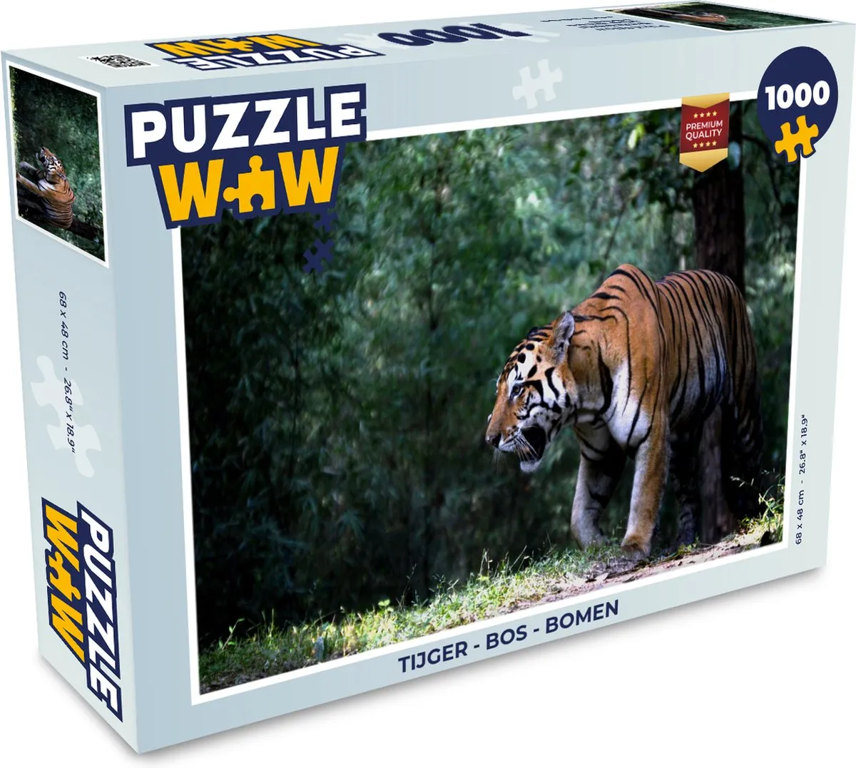 PuzzleWow Tijger Bos Bomen Legpuzzel 1000 Stuks