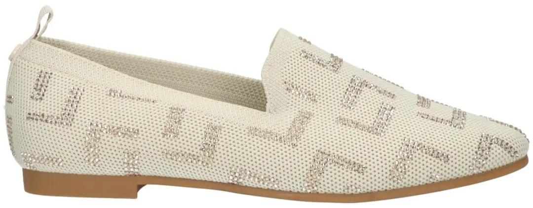 LA STRADA DAMES INSTAPSCHOENEN BEIGE 2131884 4521 BEIGE KNITTED+BEIGE STONES maa