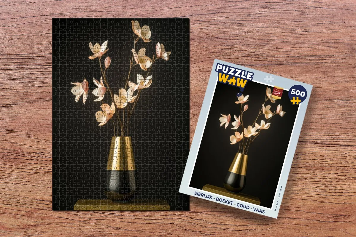 PuzzleWow Boeket Legpuzzel 500 Stuks - Goud