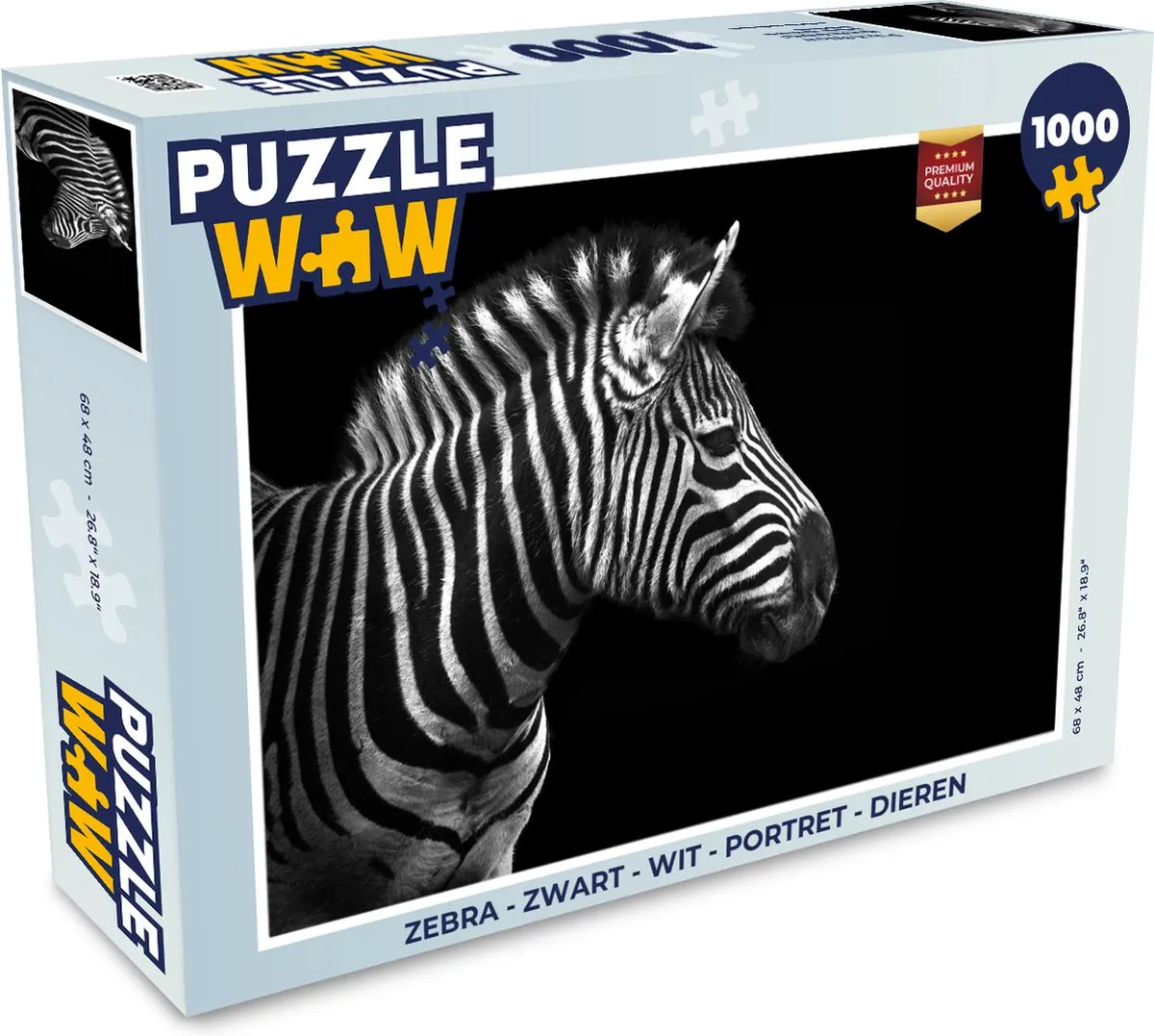 PuzzleWow Zebra Legpuzzel 1000 Stuks - Multicolor
