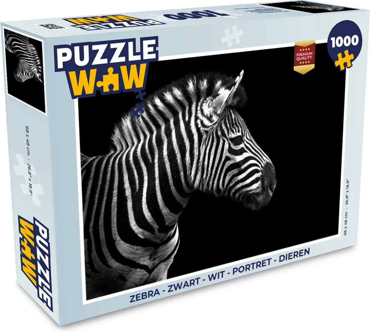 PuzzleWow Zebra Legpuzzel 1000 Stuks - Multicolor