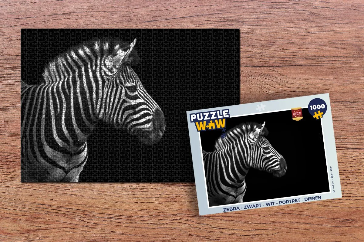 PuzzleWow Zebra Legpuzzel 1000 Stuks - Multicolor