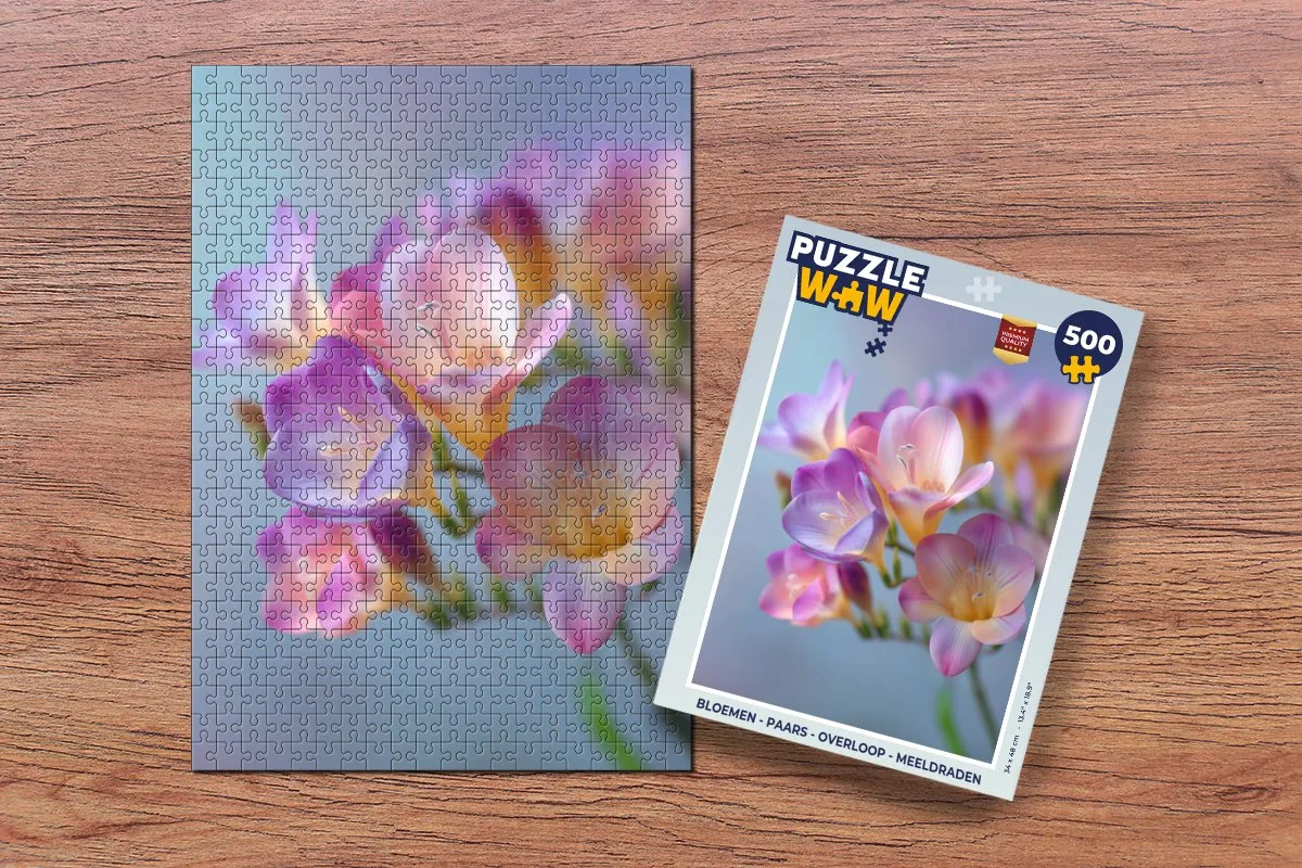 PuzzleWow Bloemen Overloop Legpuzzel 500 Stuks - Paars