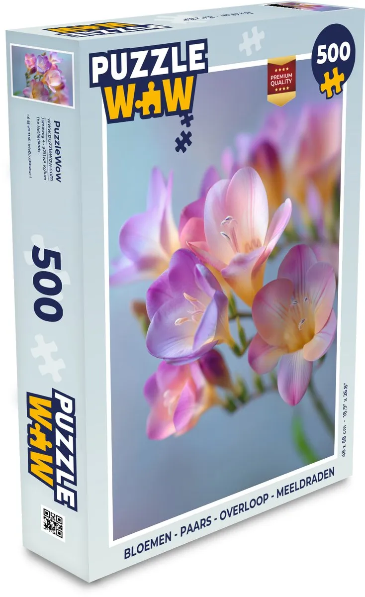 PuzzleWow Bloemen Overloop Legpuzzel 500 Stuks - Paars