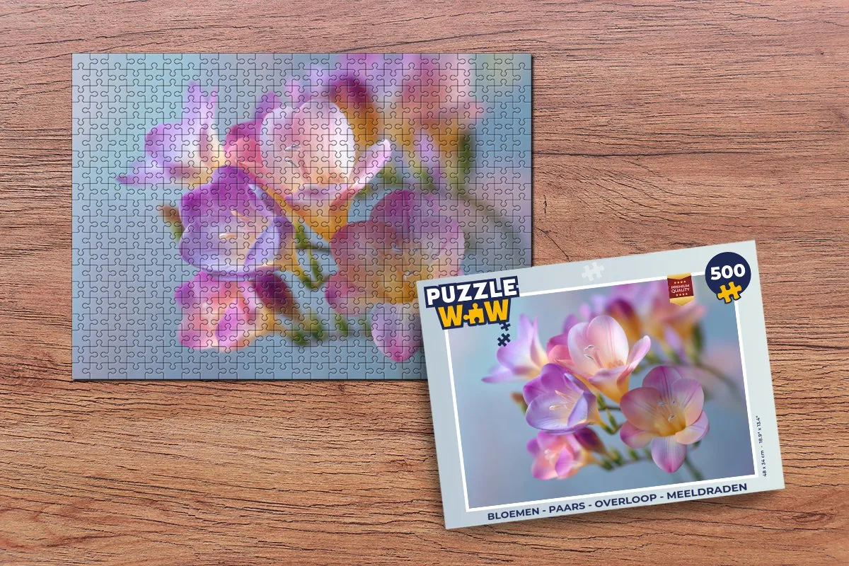 PuzzleWow Bloemen Overloop Legpuzzel 500 Stuks - Paars