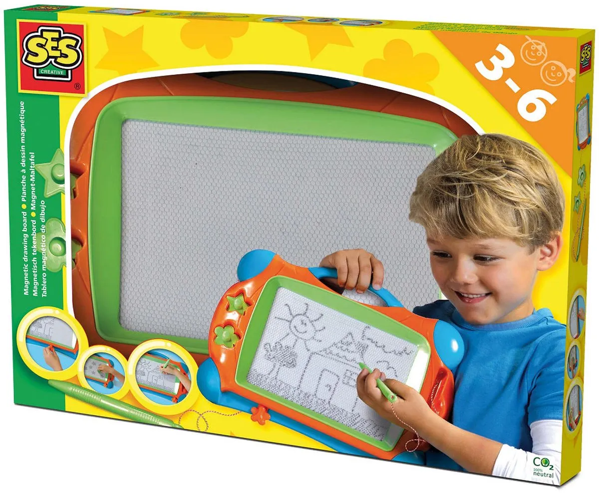 SES Creative Magnetisch Tekenbord 25x34cm - inclusief pen en 2 stempels - afbeelding 6 van 6