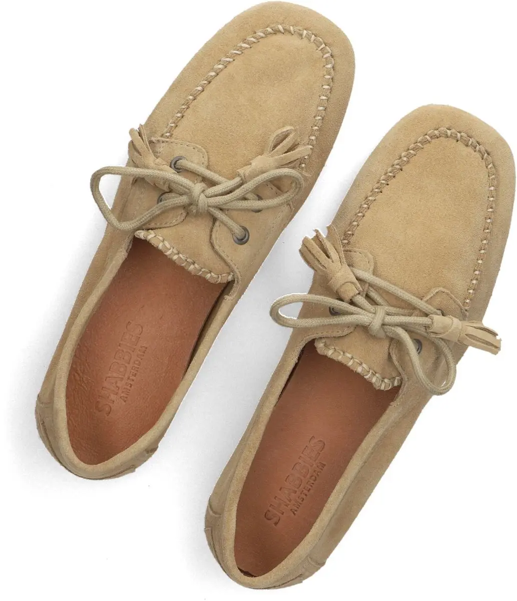 Shabbies Amsterdam Ciska Mocca Mocassin - Suéde Beige 39 - afbeelding 4 van 6
