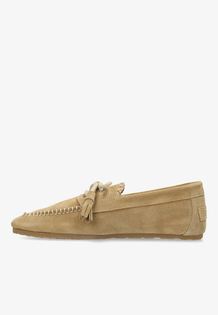 Shabbies Amsterdam Ciska Mocca Mocassin - Suéde Beige 39 - afbeelding 2 van 6