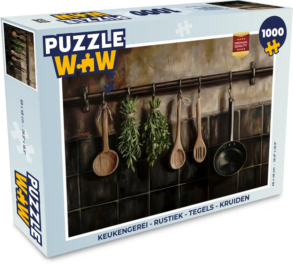 PuzzleWow Rustiek Tegels Kruiden Legpuzzel 1000 Stuks