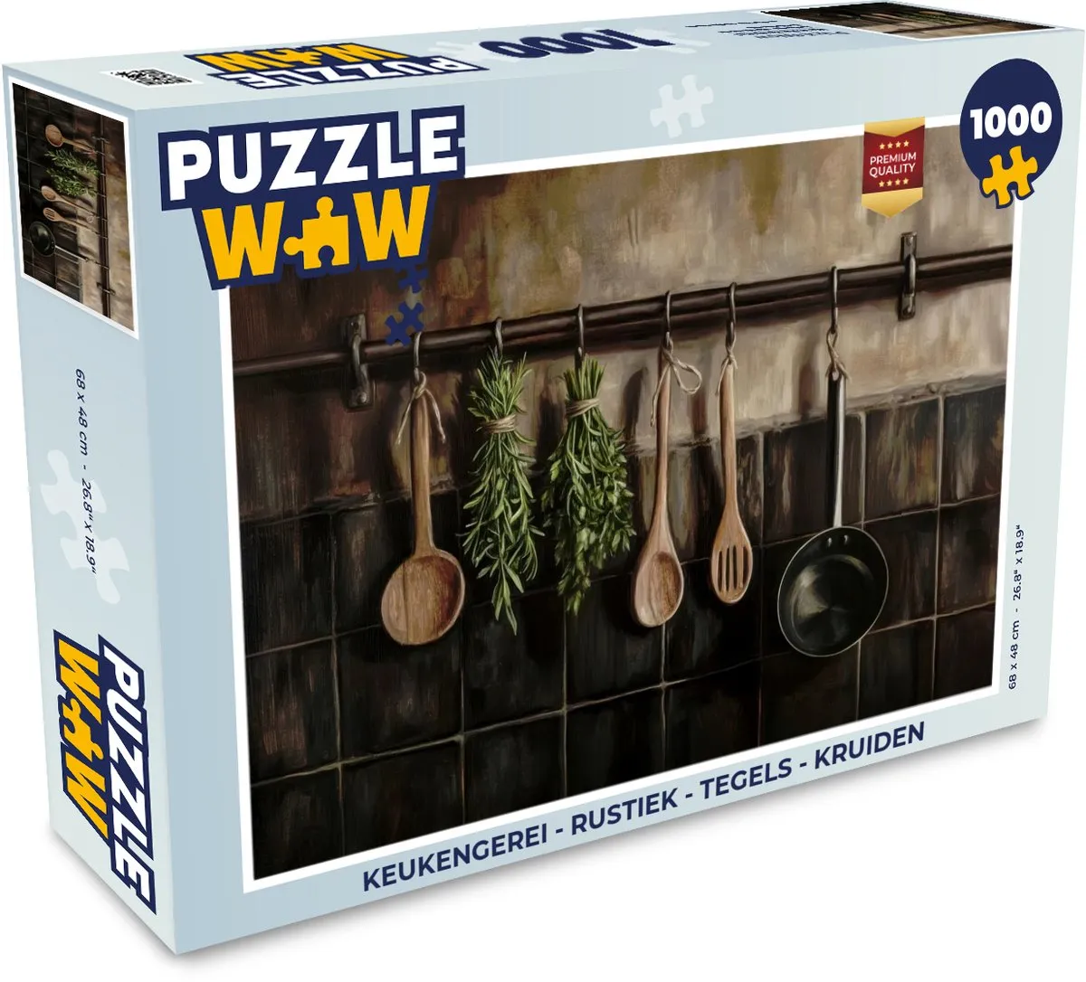 PuzzleWow Rustiek Tegels Kruiden Legpuzzel 1000 Stuks
