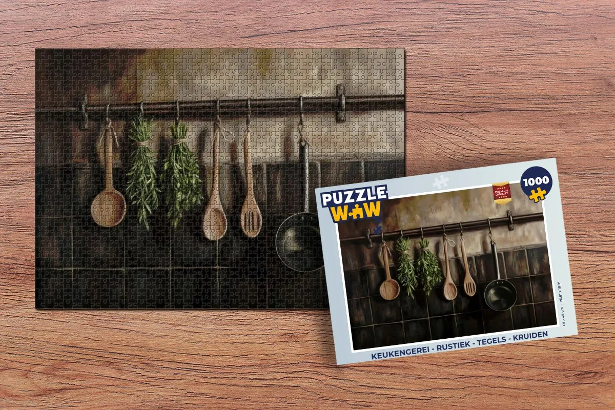 PuzzleWow Rustiek Tegels Kruiden Legpuzzel 1000 Stuks
