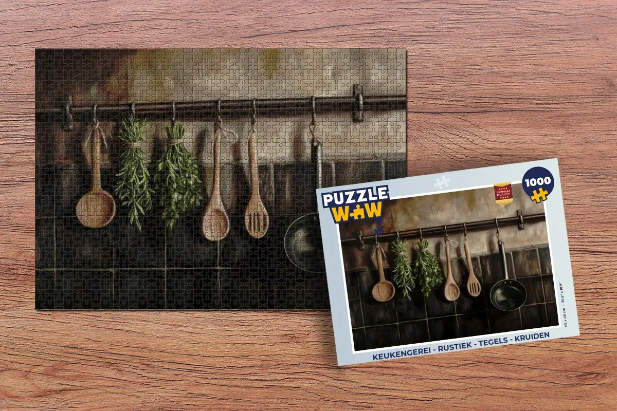 PuzzleWow Rustiek Tegels Kruiden Legpuzzel 1000 Stuks