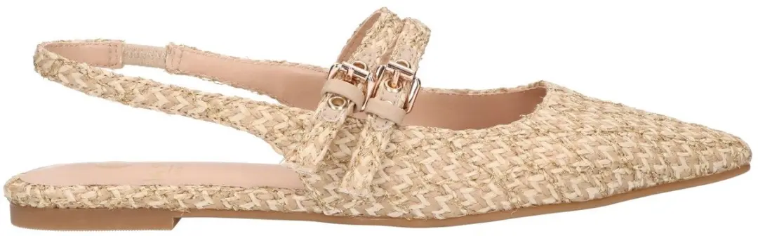 La Strada Slingback Beige Raffia