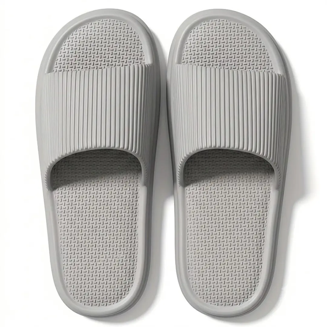 Grijze badslippers unisex EVA slippers open teen antislip slippers voor dames en