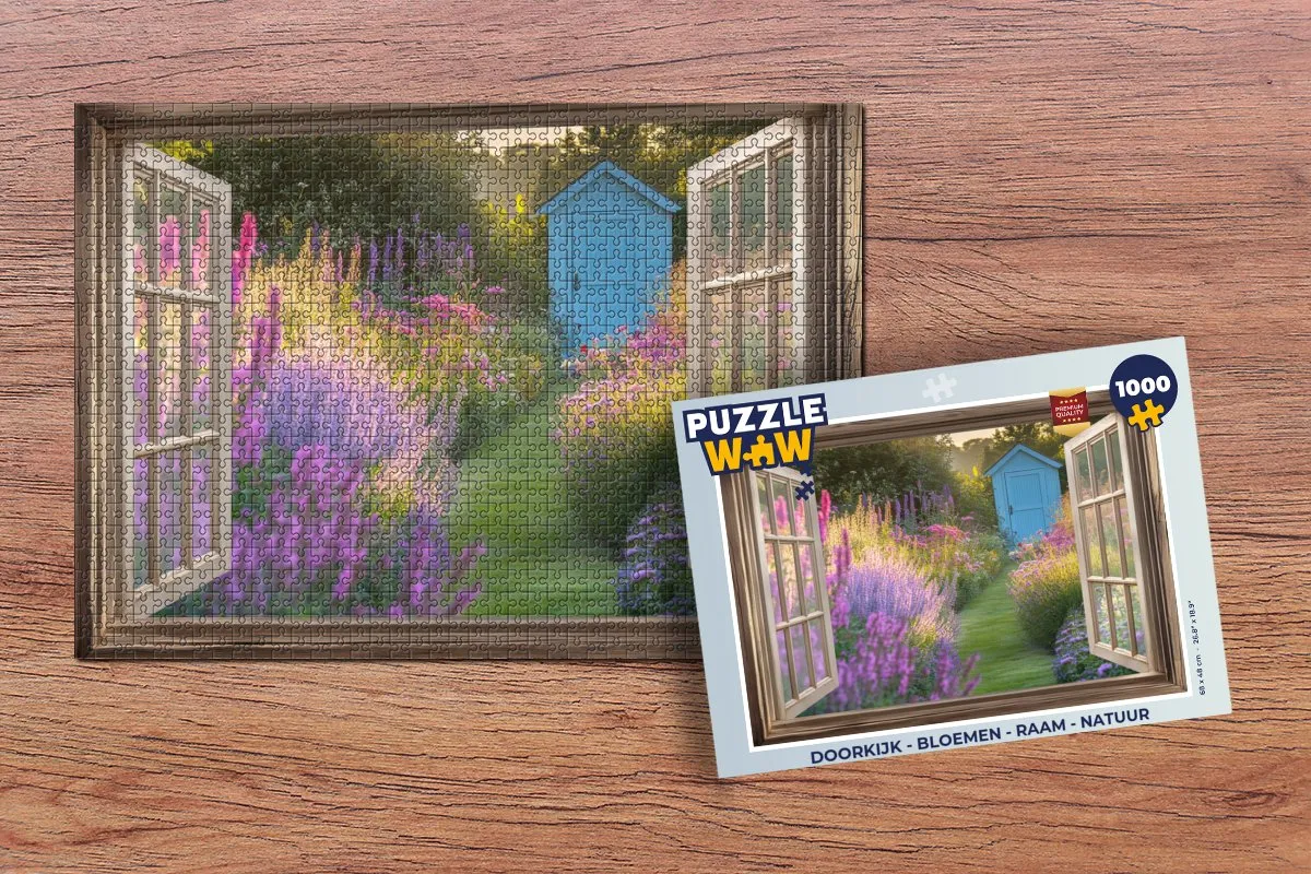 PuzzleWow Doorkijk Bloemen Puzzel 1000 Stuks - Lavendel