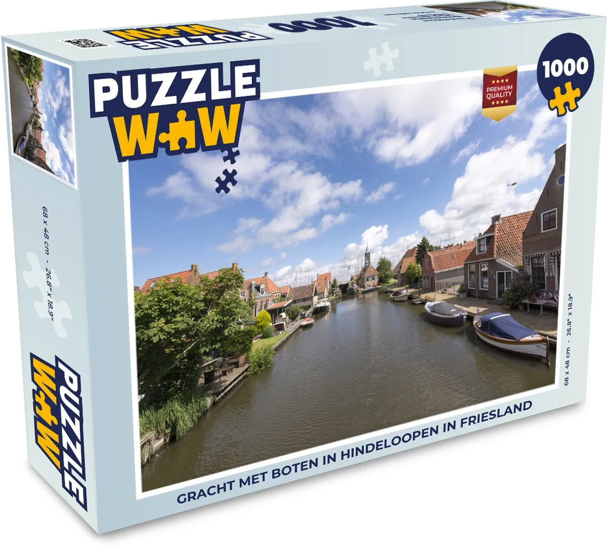 PuzzleWow Gracht met boten Hindeloopen Legpuzzel 1000 Stuks - Multicolor