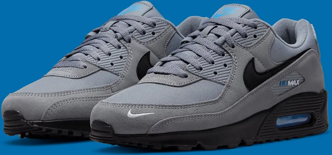 Nike Air Max 90 Sneakers - Grijs/Zwart/Blauw - afbeelding 2 van 6
