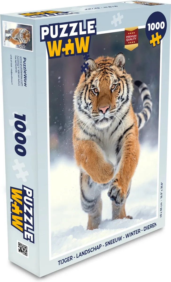 PuzzleWow Tijger Landschap Legpuzzel 1000 Stuks - Multicolor