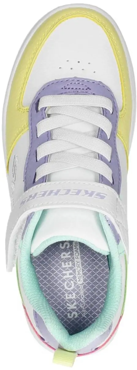 Skechers Sport Court 92 Meisjes Sneakers - Wit/Multicolour - afbeelding 5 van 6