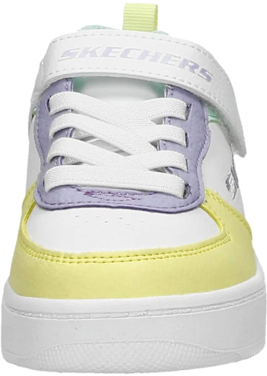 Skechers Sport Court 92 Meisjes Sneakers - Wit/Multicolour - afbeelding 3 van 6