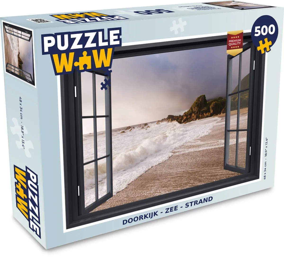 PuzzleWow Doorkijk Zee Strand Legpuzzel 500 Stuks - Multicolor