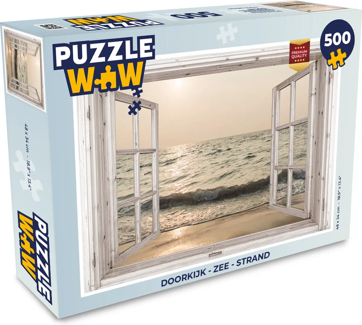 PuzzleWow Doorkijk Zee Strand Legpuzzel 500 Stuks - Multicolor