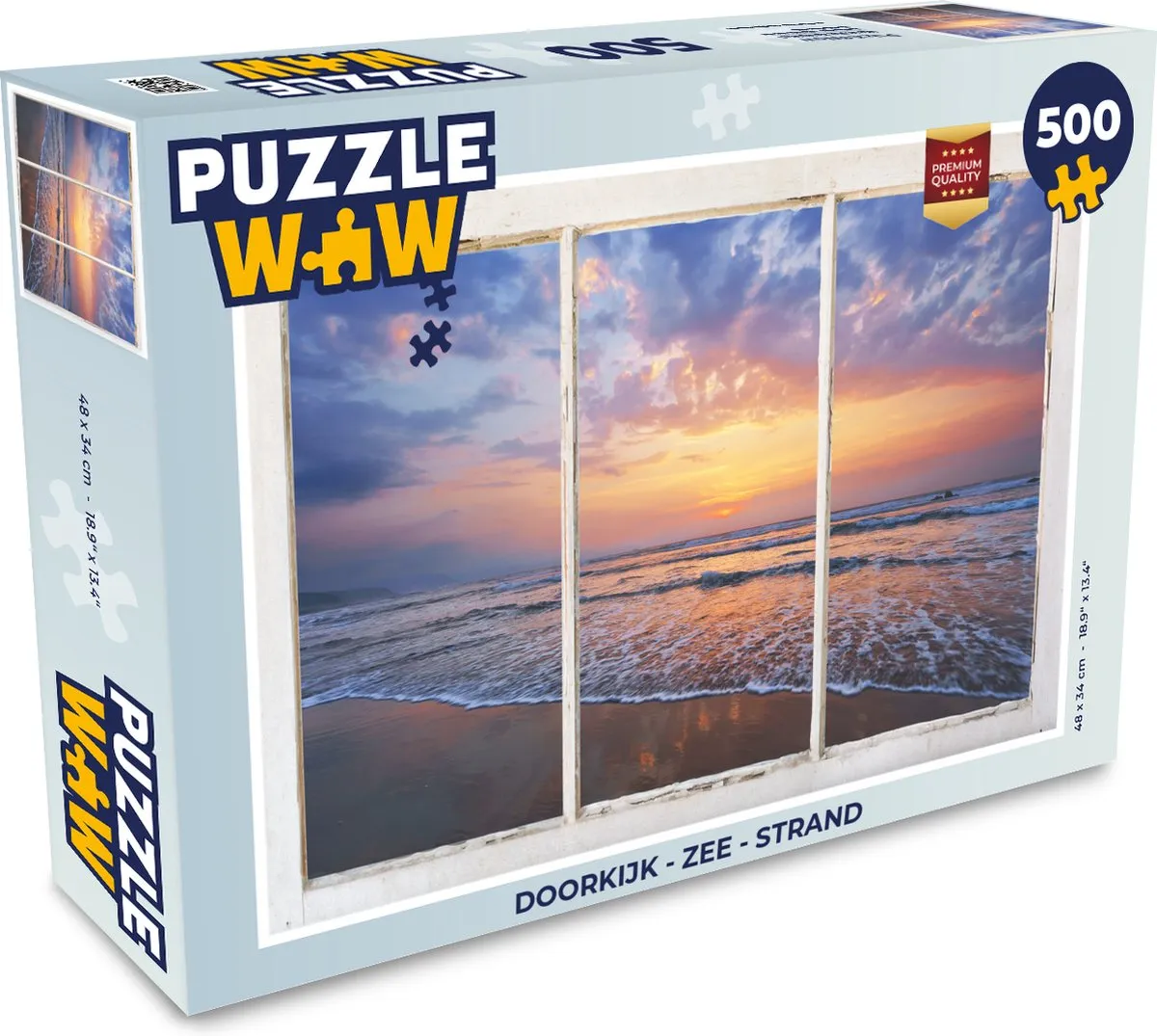PuzzleWow Doorkijk Zee Strand Legpuzzel 500 Stuks - Multicolor