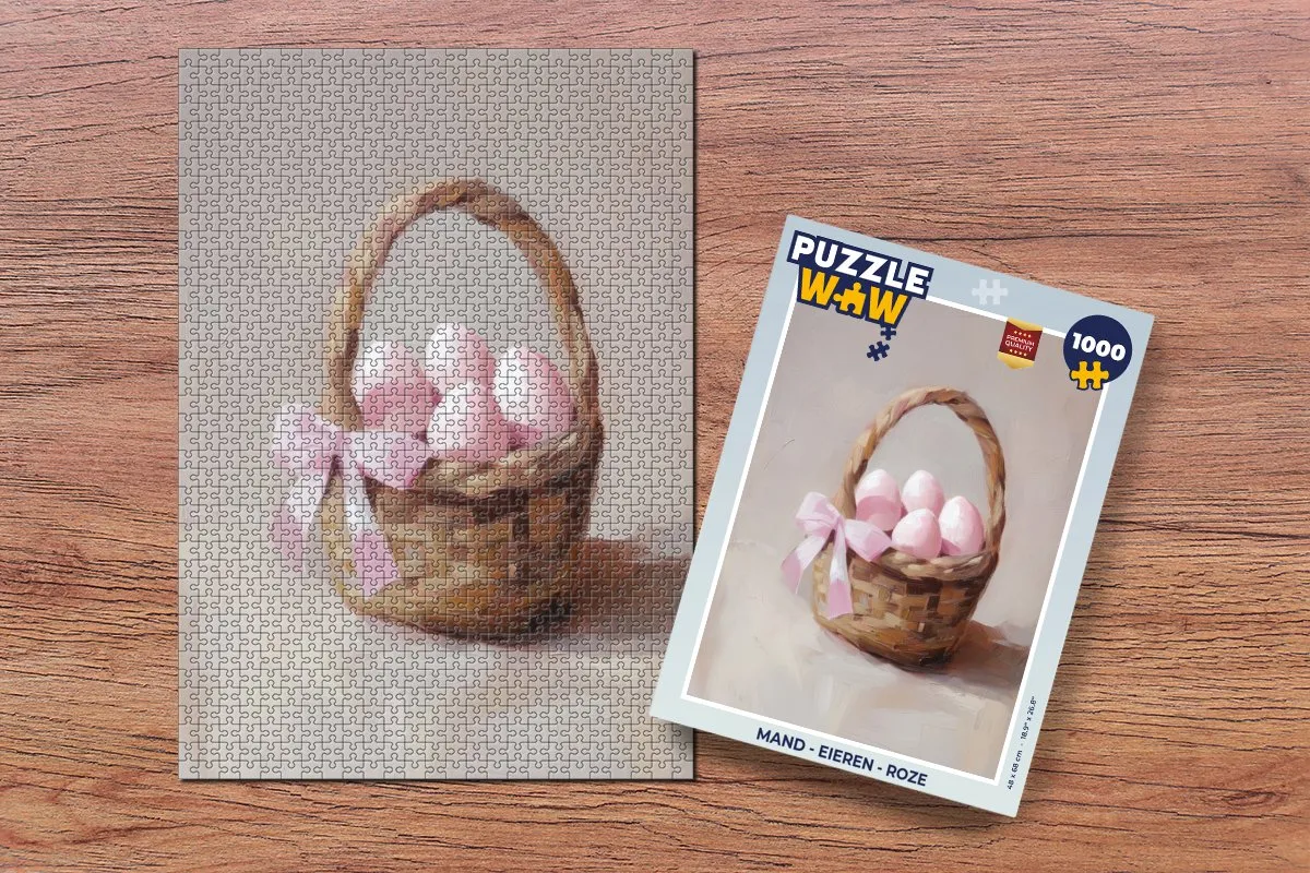 PuzzleWow Mand Eieren Roze Legpuzzel 1000 Stuks