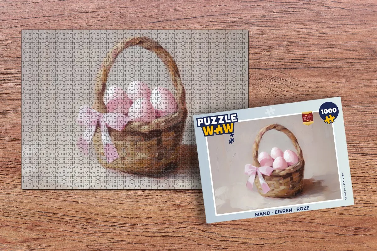 PuzzleWow Mand Eieren Roze Legpuzzel 1000 Stuks