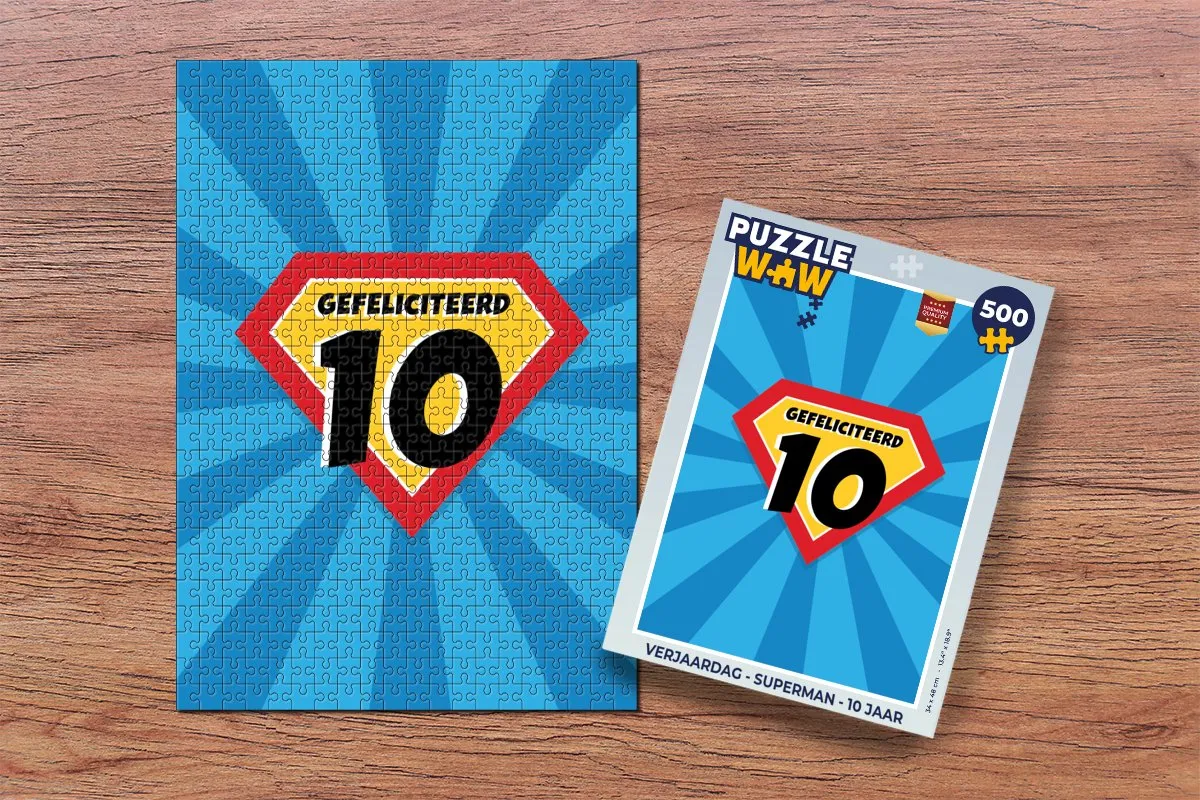 PuzzleWow Superman Verjaardag Legpuzzel 500 Stuks - Multicolor