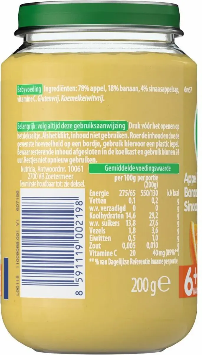 Olvarit Appel Banaan Sinaas 6M+