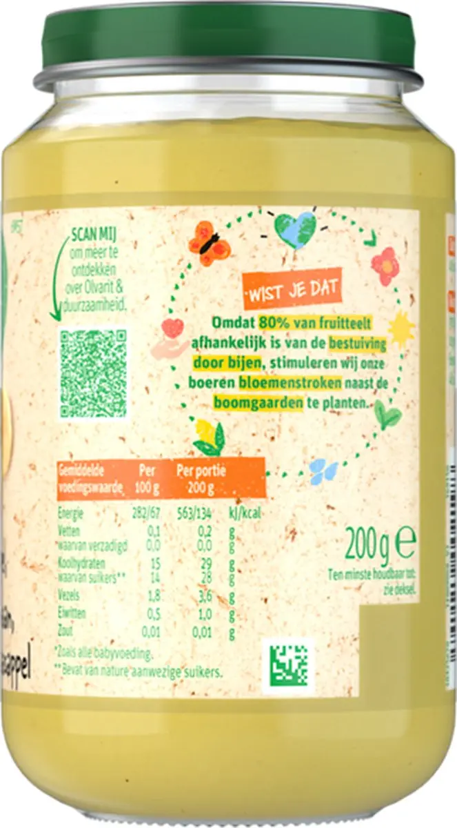 Olvarit Appel Banaan Sinaas 6M+ - 200g