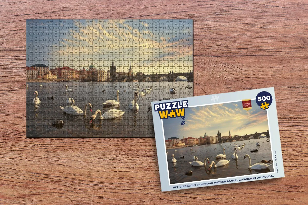 PuzzleWow Het Stadszicht van Praag Legpuzzel 500 Stuks - Multicolor