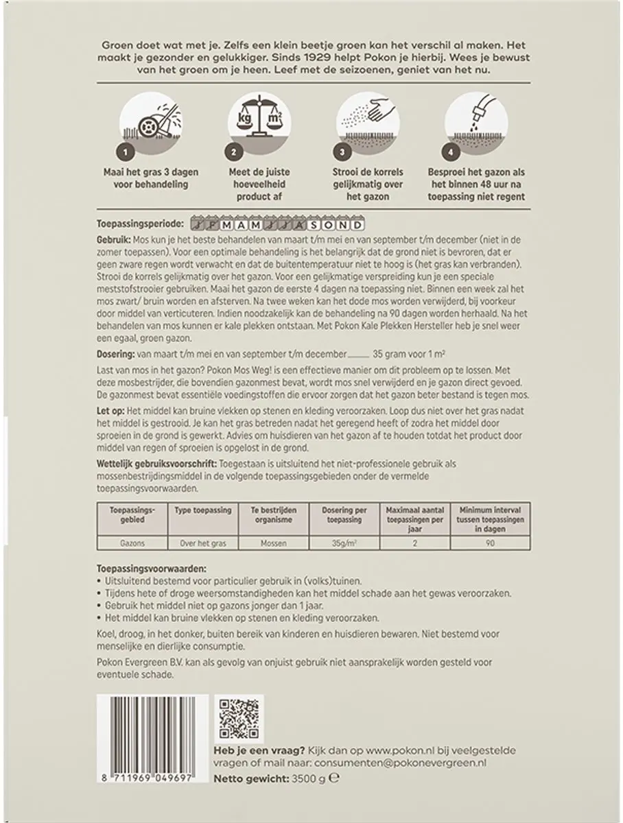 Pokon Mos Weg! Onkruidverdelger 3,5kg - 100m² - afbeelding 2 van 6