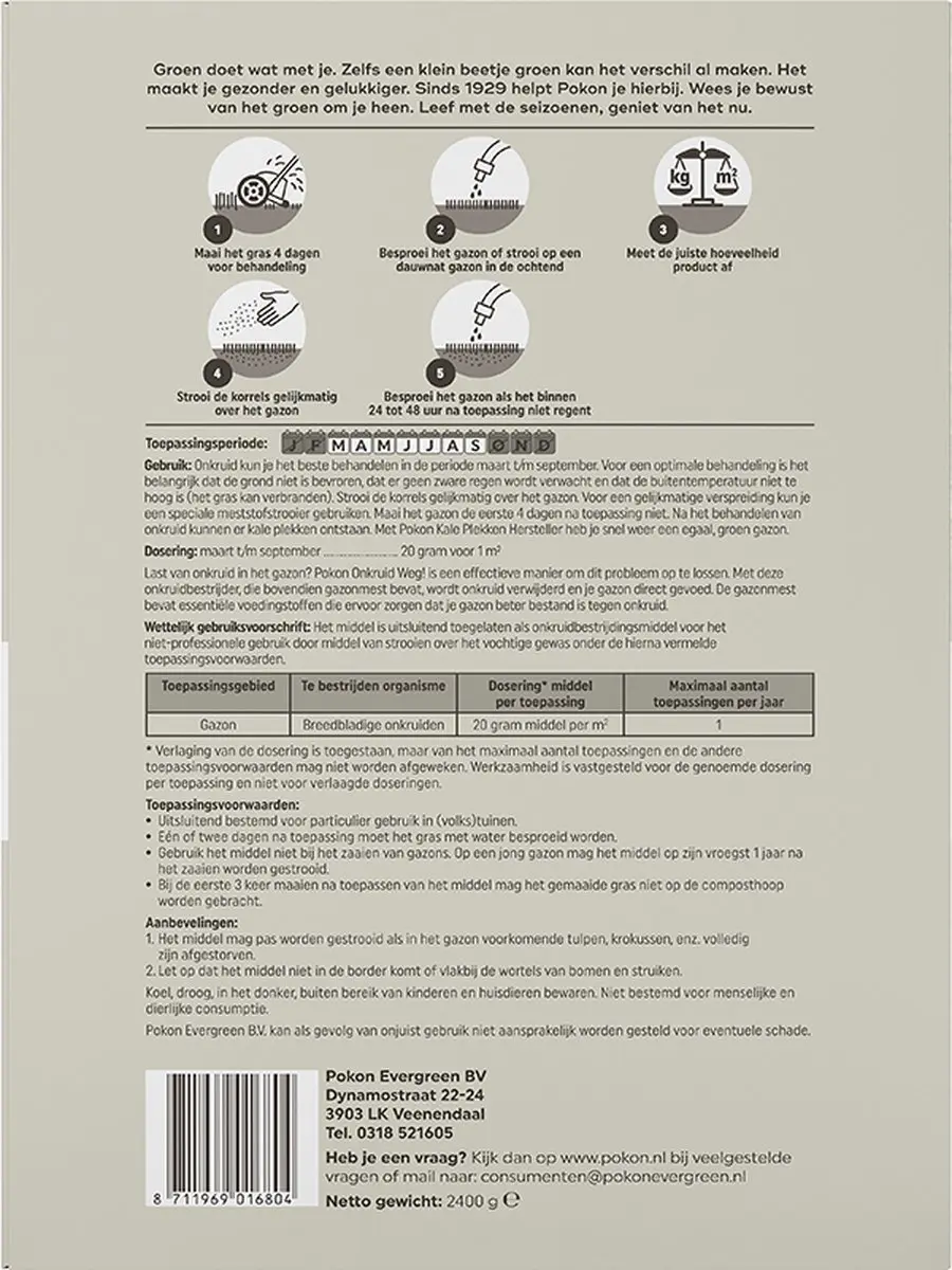 Pokon Onkruid Weg! Onkruidverdelger 2,4kg - 120m² - afbeelding 6 van 6