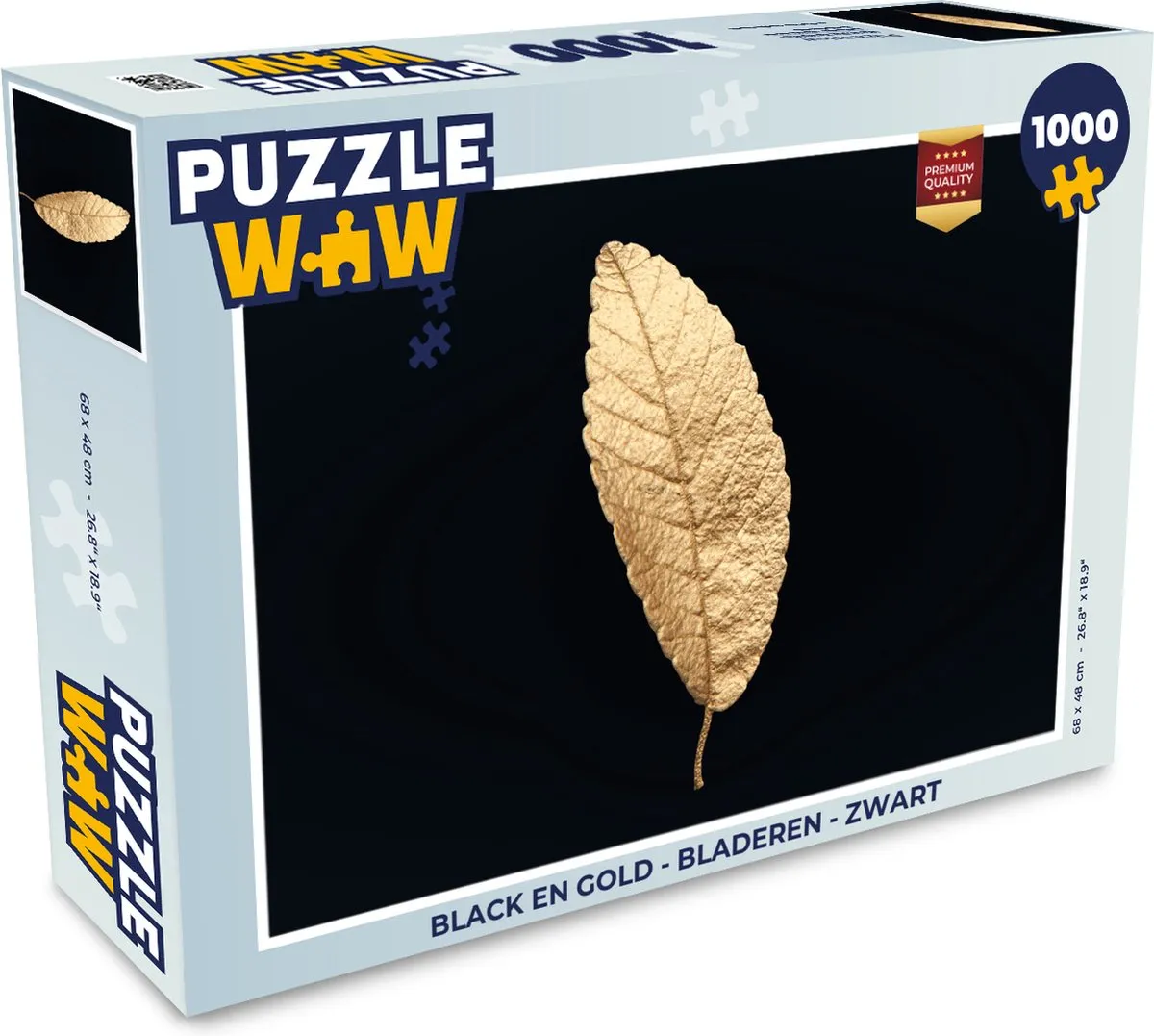 PuzzleWow Black & Gold Legpuzzel 1000 Stuks - Multicolor