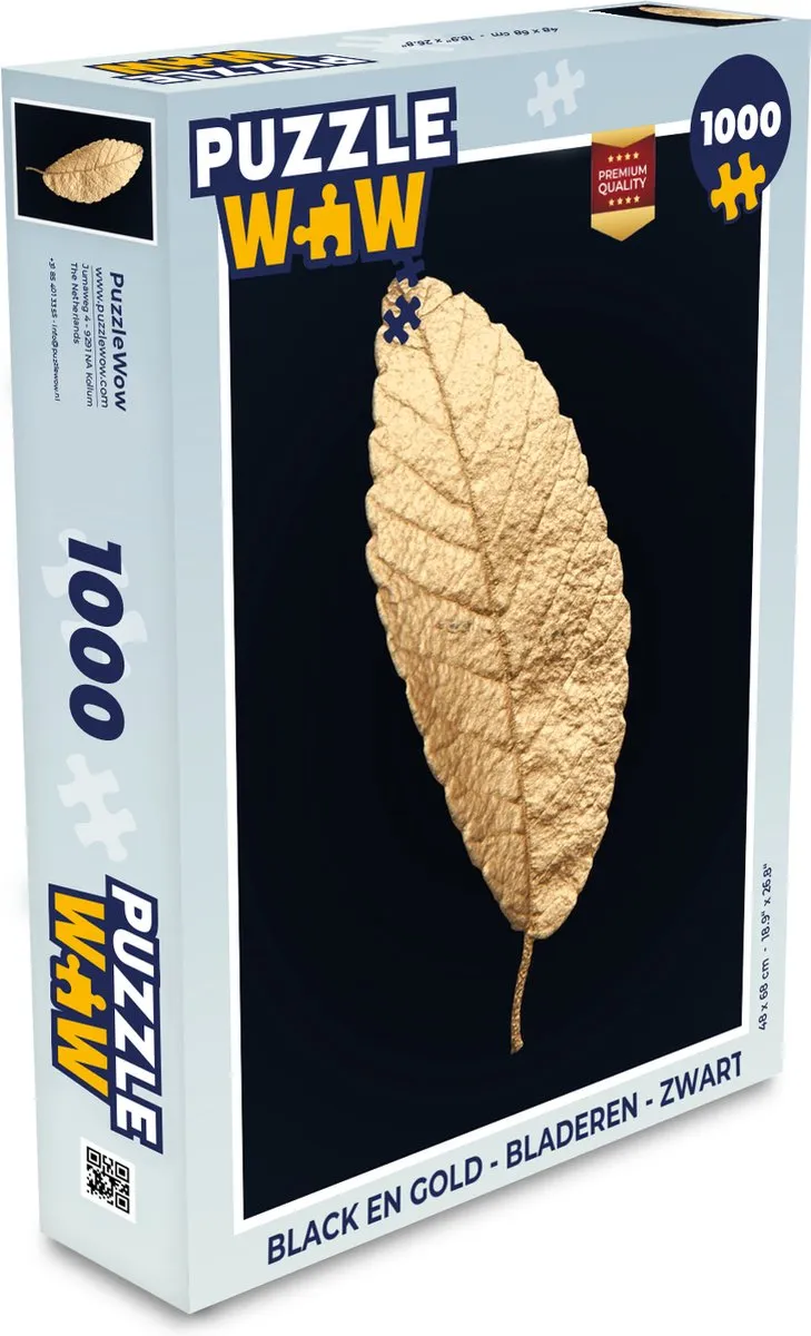 PuzzleWow Black & Gold Legpuzzel 1000 Stuks - Multicolor