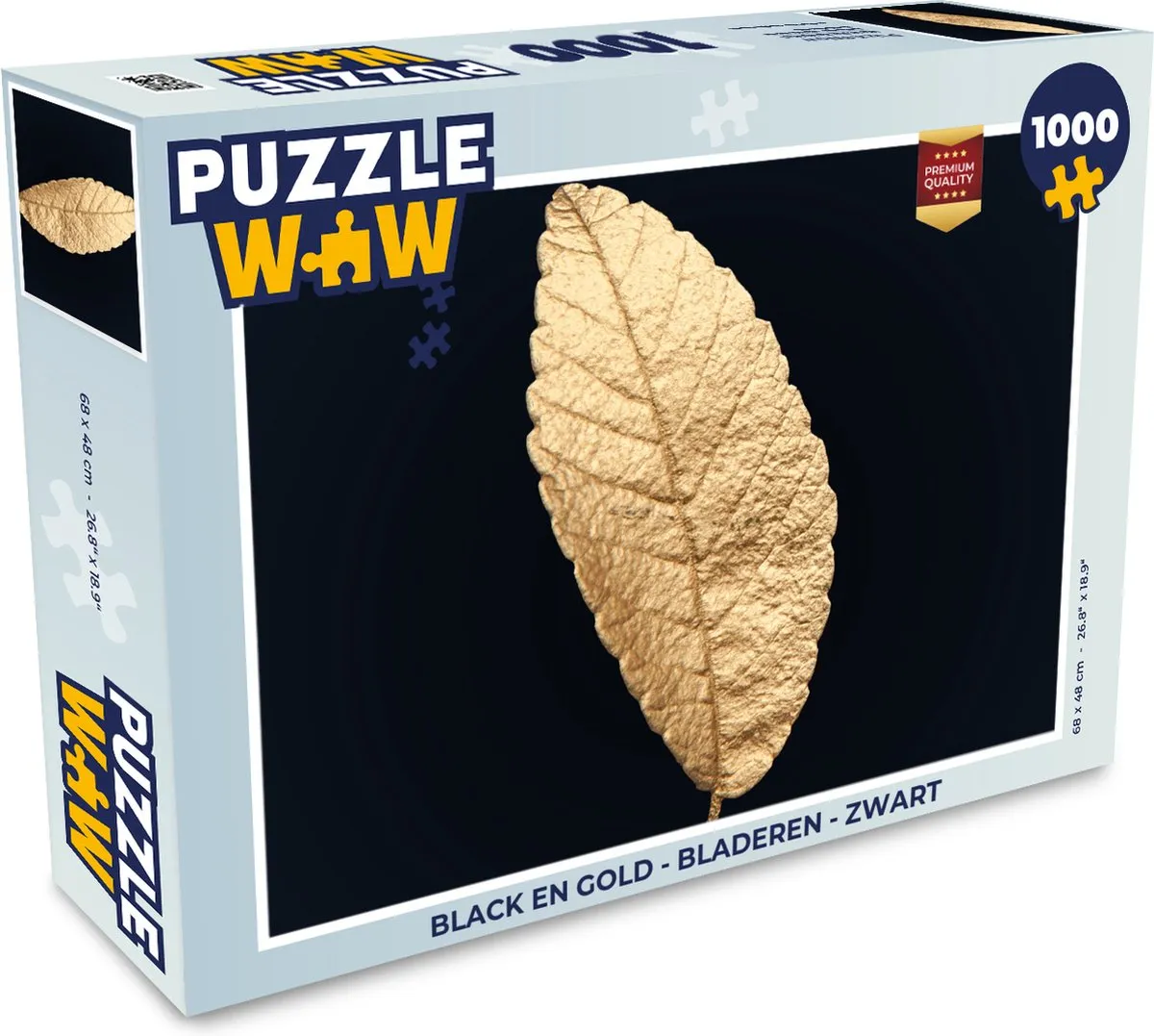 PuzzleWow Black & Gold Legpuzzel 1000 Stuks