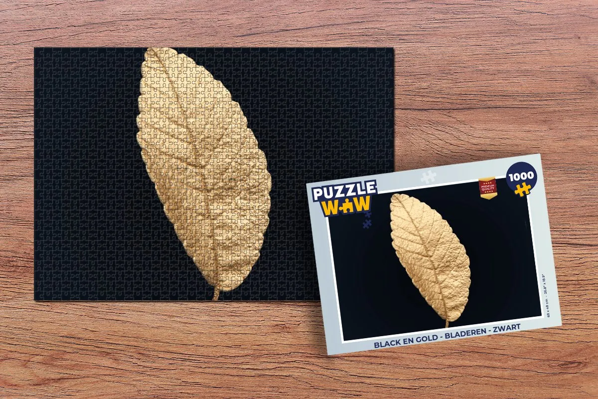 PuzzleWow Black & Gold Legpuzzel 1000 Stuks - Multicolor