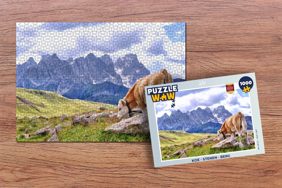 PuzzleWow Koe Berg Legpuzzel 1000 Stuks - Multicolor