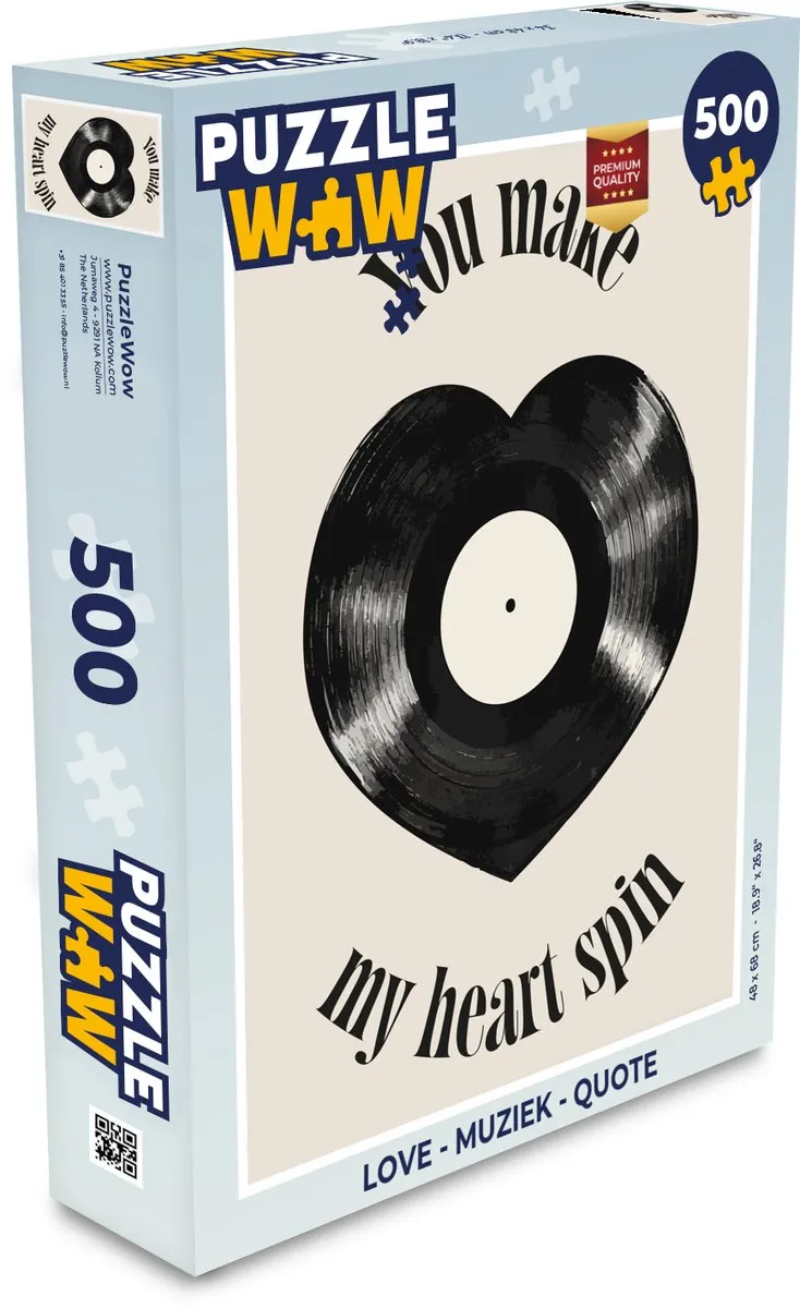 PuzzleWow Love Muziek Quote Legpuzzel 500 Stuks