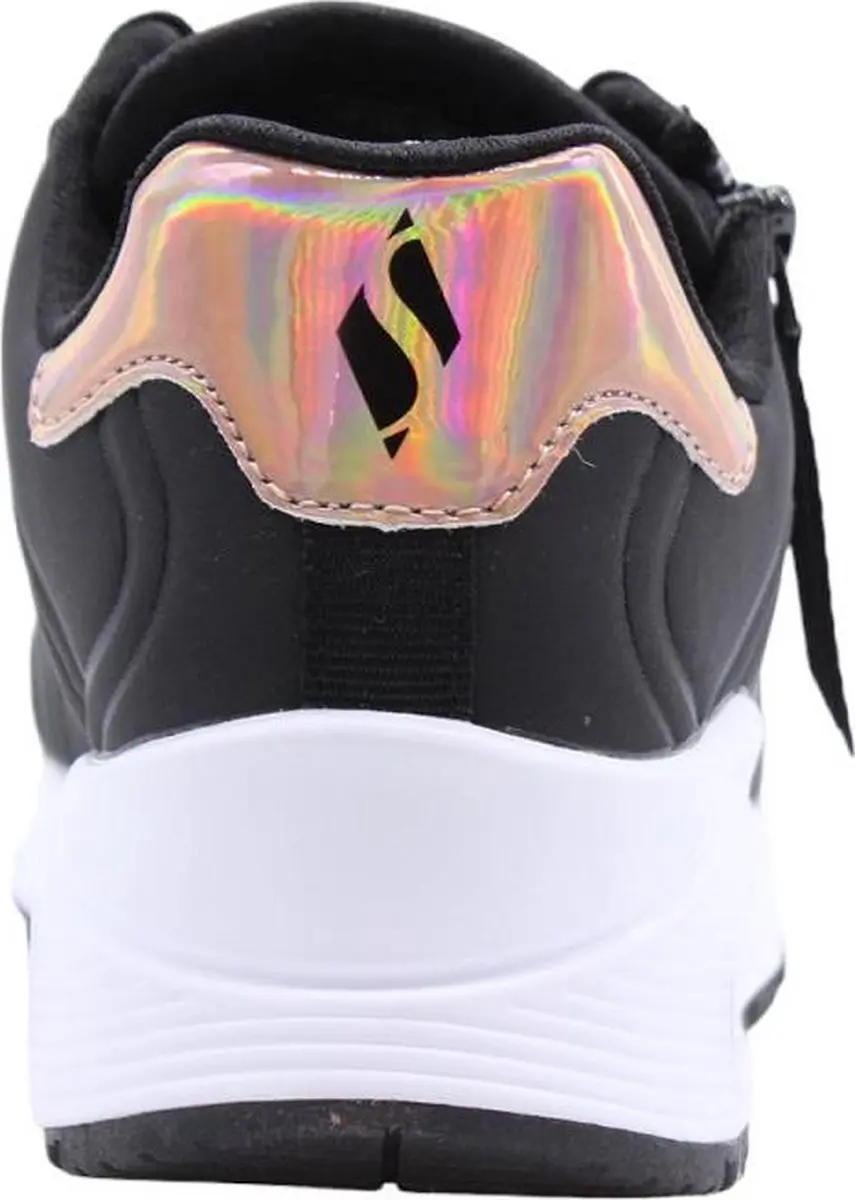Skechers Uno Gen1 - Zip And Stride Meisjes Sneakers - Zwart/Ros�goud