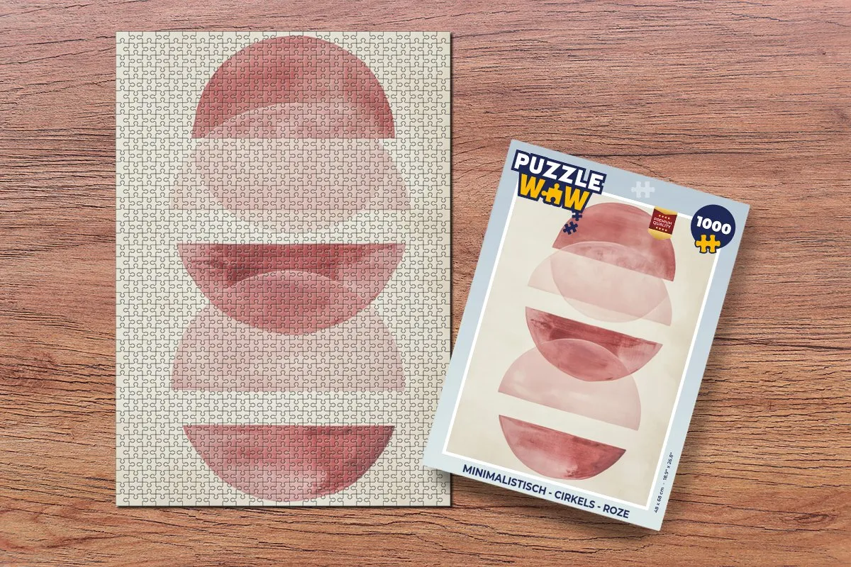 PuzzleWow Minimalistisch Roze Legpuzzel 1000 Stuks - MPN 8721374596891