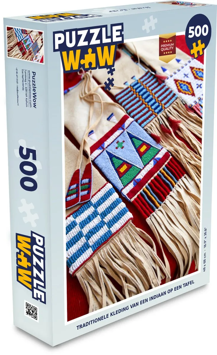 PuzzleWow Legpuzzel Traditionele Kleding Indiaan 500 Stuks - Multicolor