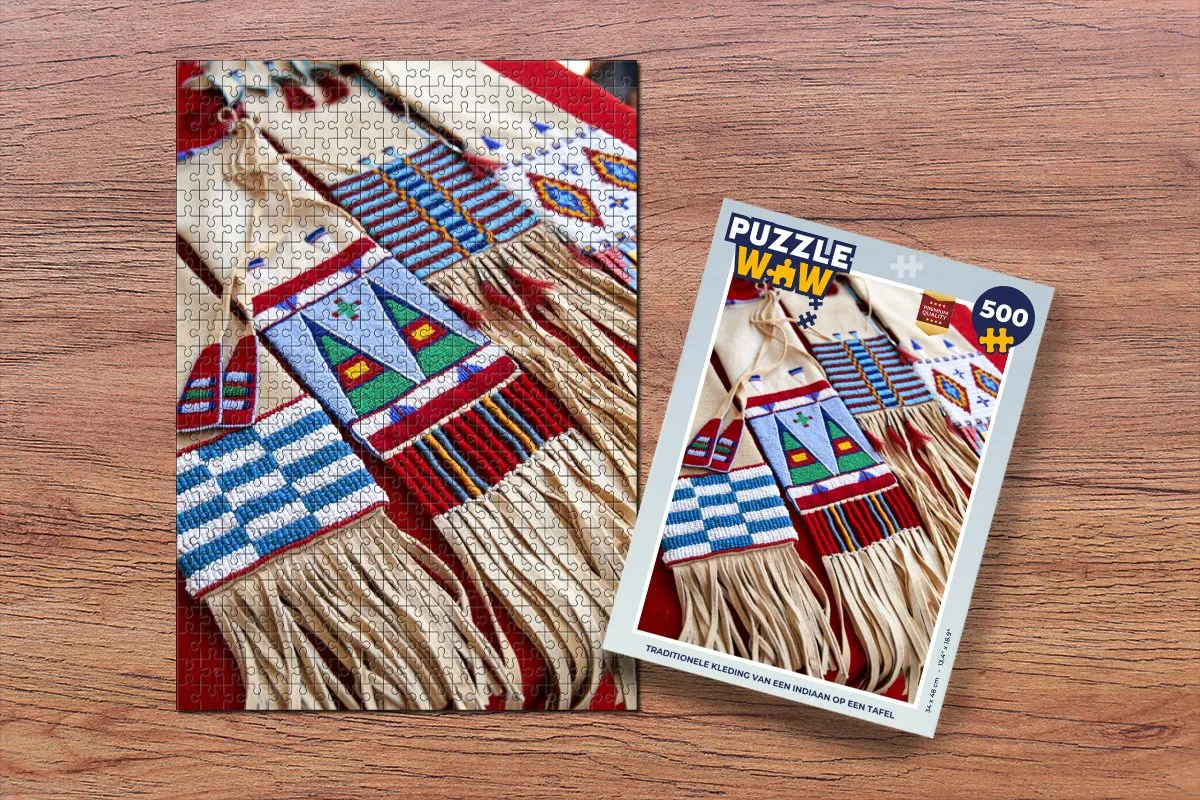 PuzzleWow Legpuzzel Traditionele Kleding Indiaan 500 Stuks - Multicolor