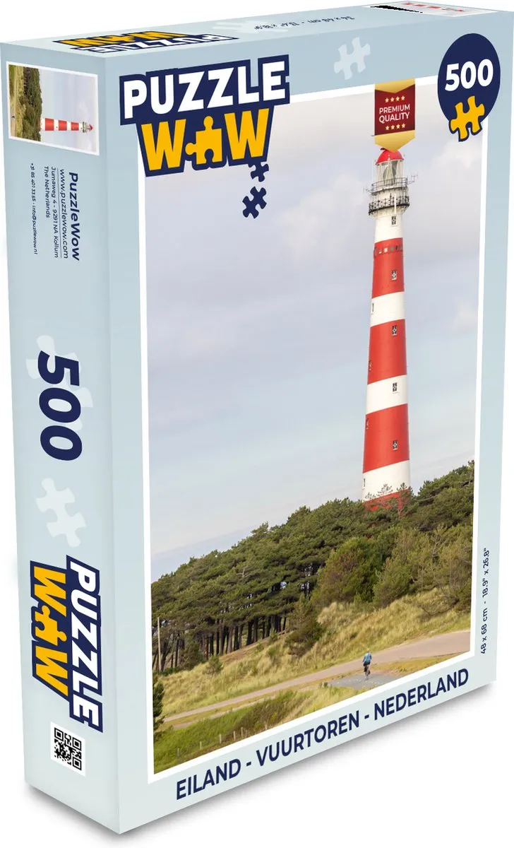 PuzzleWow Puzzel Eiland Vuurtoren Nederland Legpuzzel 500 Stuks