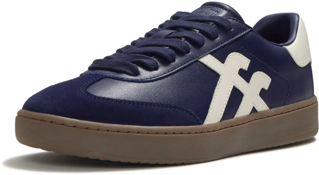 FitFlop The Dash T-Toe Leather Sneakers BLAUW